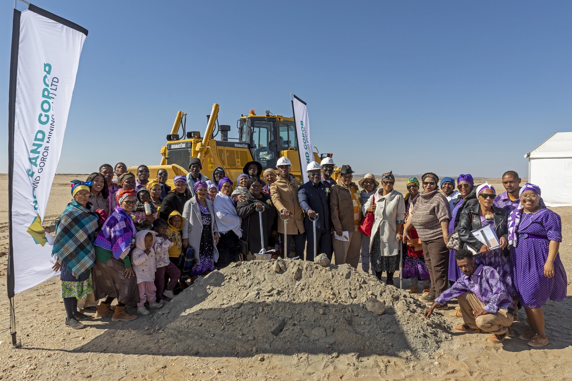 Community members at the groundbreaking